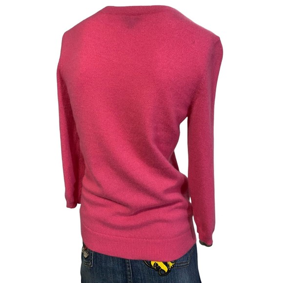 TALBOTS Womens Cashmere Sweater Crewneck Hot Pink Medium - Picture 11 of 12